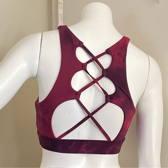 J80 Women's Hybrid Cross Back Removable Pads Sports Bra Red Size “S” - Picture 7 of 11